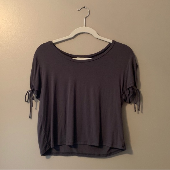 Garage grey tie sleeve T-shirt - Picture 1 of 3